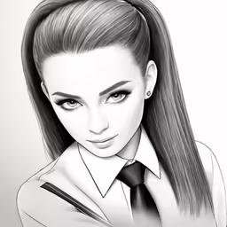 an illustrated photo of a girl wearing a tie