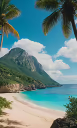 there are many different trees by the beach