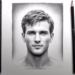 a pencil drawing of a man