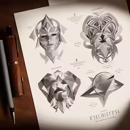 a close up of a paper with tattoos on it