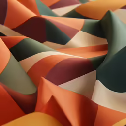 orange, orange and green fabric is flowing