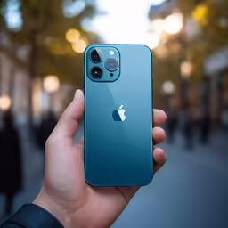 the camera phone is being held up by a person