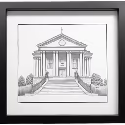 a picture of a drawing of a courthouse