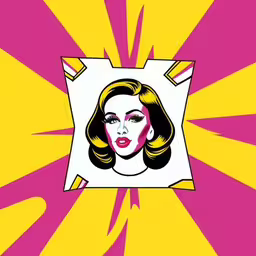 a pop art drawing of a woman