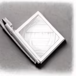 a notebook with a pen on the inside