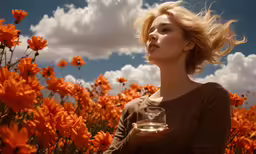 a beautiful young blonde holding a glass of wine