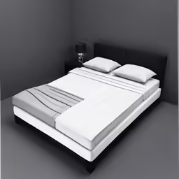 a bed with a mattress and pillow case