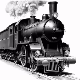 an old steam locomotive on the tracks blowing out smoke