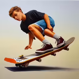 there is a picture of a child on a skateboard