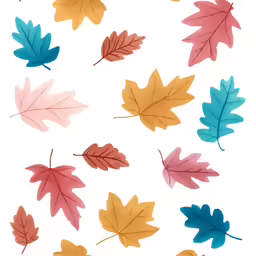 an art project of leaf shapes with different colors