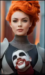 the actress is painted like the joker