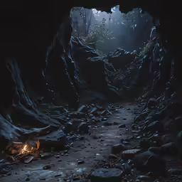 a dark tunnel leading into a small light at the end