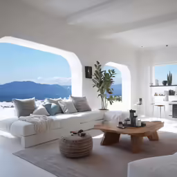 a large living room filled with furniture and an open window