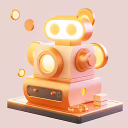 a toy figure made of orange circles and buttons
