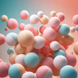 a computer screen shows an animated display with lots of balloons floating on it
