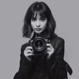 a woman is taking a selfie with her camera
