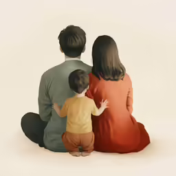 a group of people sitting down on the floor