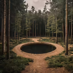 the path that is to a lake in the middle of the woods