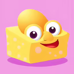 a close up of a cartoon style piece of cheese