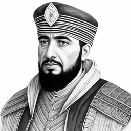 the portrait of emperor hussay from an ancient era