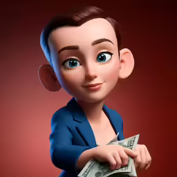 a boy with some money in his hand