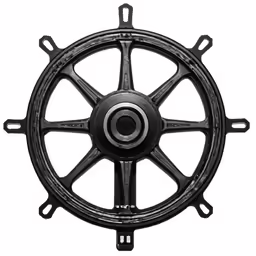 a small black wheel on a white background
