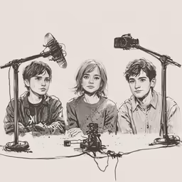 a photo of a boy and girl on a table