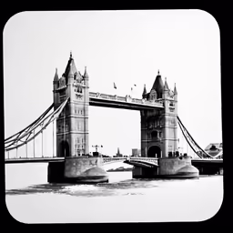 a black and white photo of the tower bridge