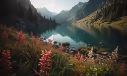 a large body of water surrounded by forest