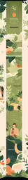 three different colored papers showing water and trees