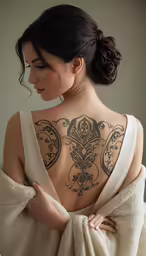 an image of a woman with a back tattoo