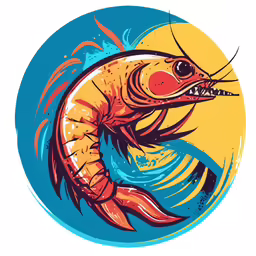 a fish in blue and orange with an evil look