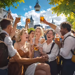 several young women enjoying a drink with some friends
