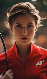 a beautiful young lady with a tennis racket