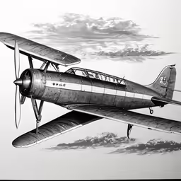 an old photo of a airplane flying over the water
