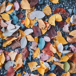 a pile of leaf litter next to an umbrella