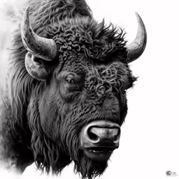an image of a bison looking at you