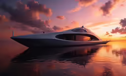 a large white boat with a domed roof on a body of water