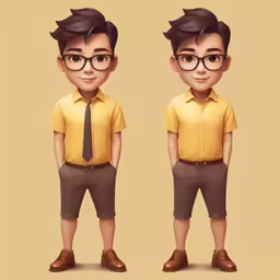 a cartoon character that has glasses on with a shirt and tie