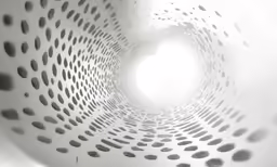 the inside view of a vase is made of small holes