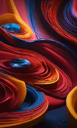 multi - colored paper that looks like swirls,the colors of the art show colorful paper