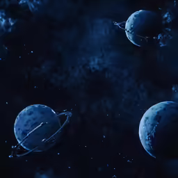 a group of planets floating through space