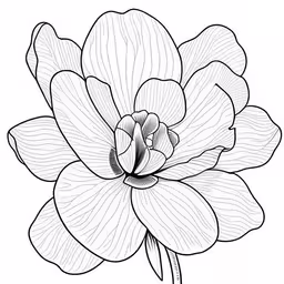 a line drawing of a flower,black and white florals are very easy to draw