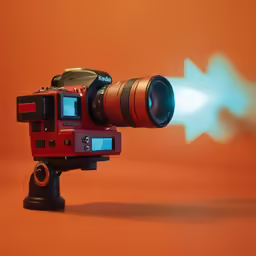 a camera that is being used as a flash light