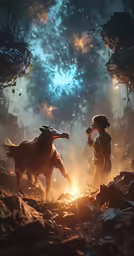 the legend of the west, in the jungle is an enolagering ride on his wild horse