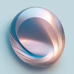 a blue, white and beige object