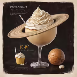 a dessert has been made by using saturn as the base
