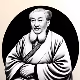 an image of a black and white drawing of a man