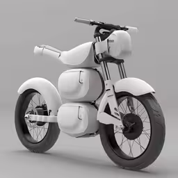 an electric scooter is shown in this image,the futuristic motorcycle is painted in white
