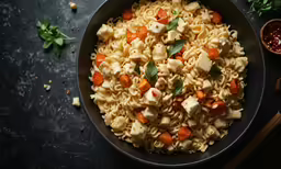 the food is prepared and ready in the pan